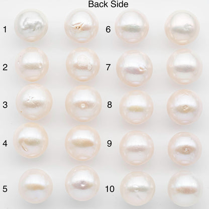 14-15mm Matching Pair Edison Pearls – White with Blemishes (Best for Stud Earrings), Undrilled, SKU #2603EP