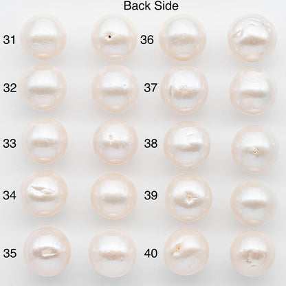 14-15mm Matching Pair Edison Pearls – White with Blemishes (Best for Stud Earrings), Undrilled, SKU #2603EP
