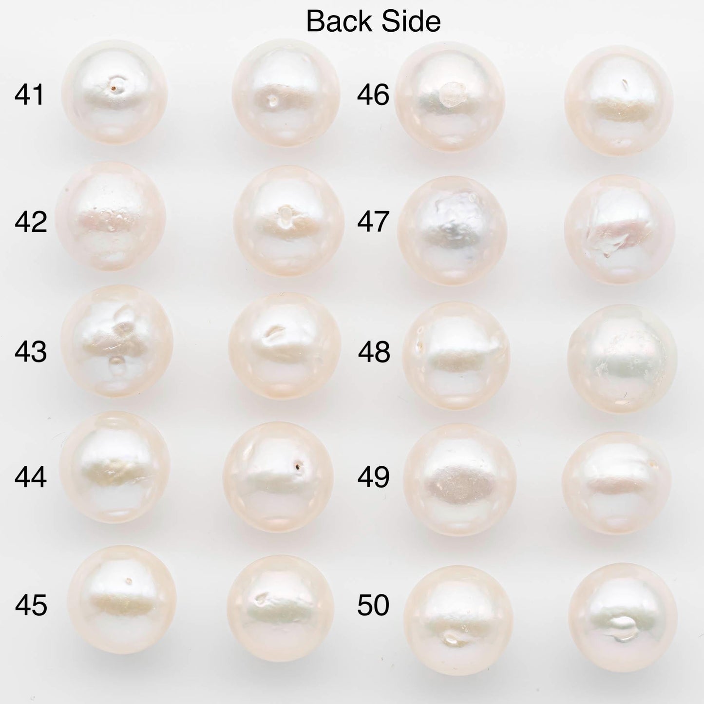 14-15mm Matching Pair Edison Pearls – White with Blemishes (Best for Stud Earrings), Undrilled, SKU #2603EP