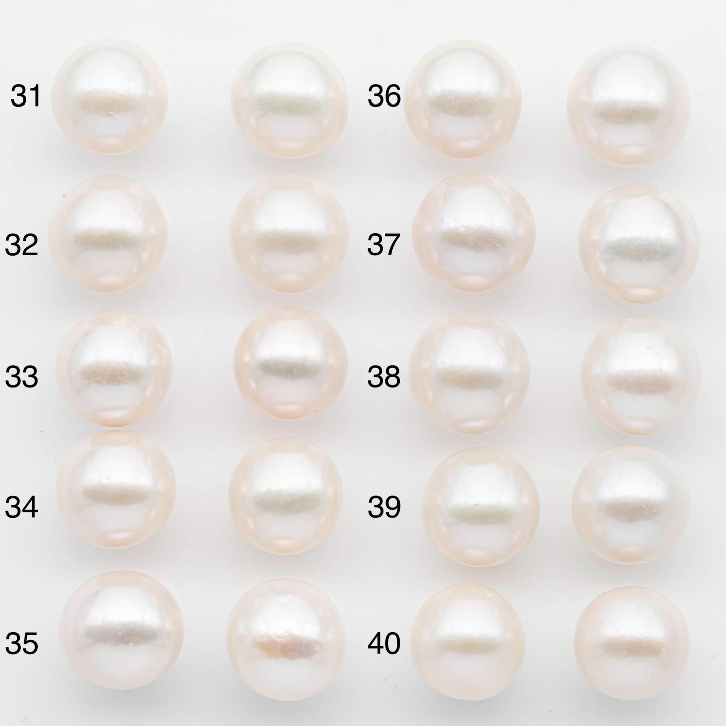 14-15mm Matching Pair Edison Pearls – White with Blemishes (Best for Stud Earrings), Undrilled, SKU #2603EP