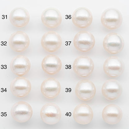 14-15mm Matching Pair Edison Pearls – White with Blemishes (Best for Stud Earrings), Undrilled, SKU #2603EP
