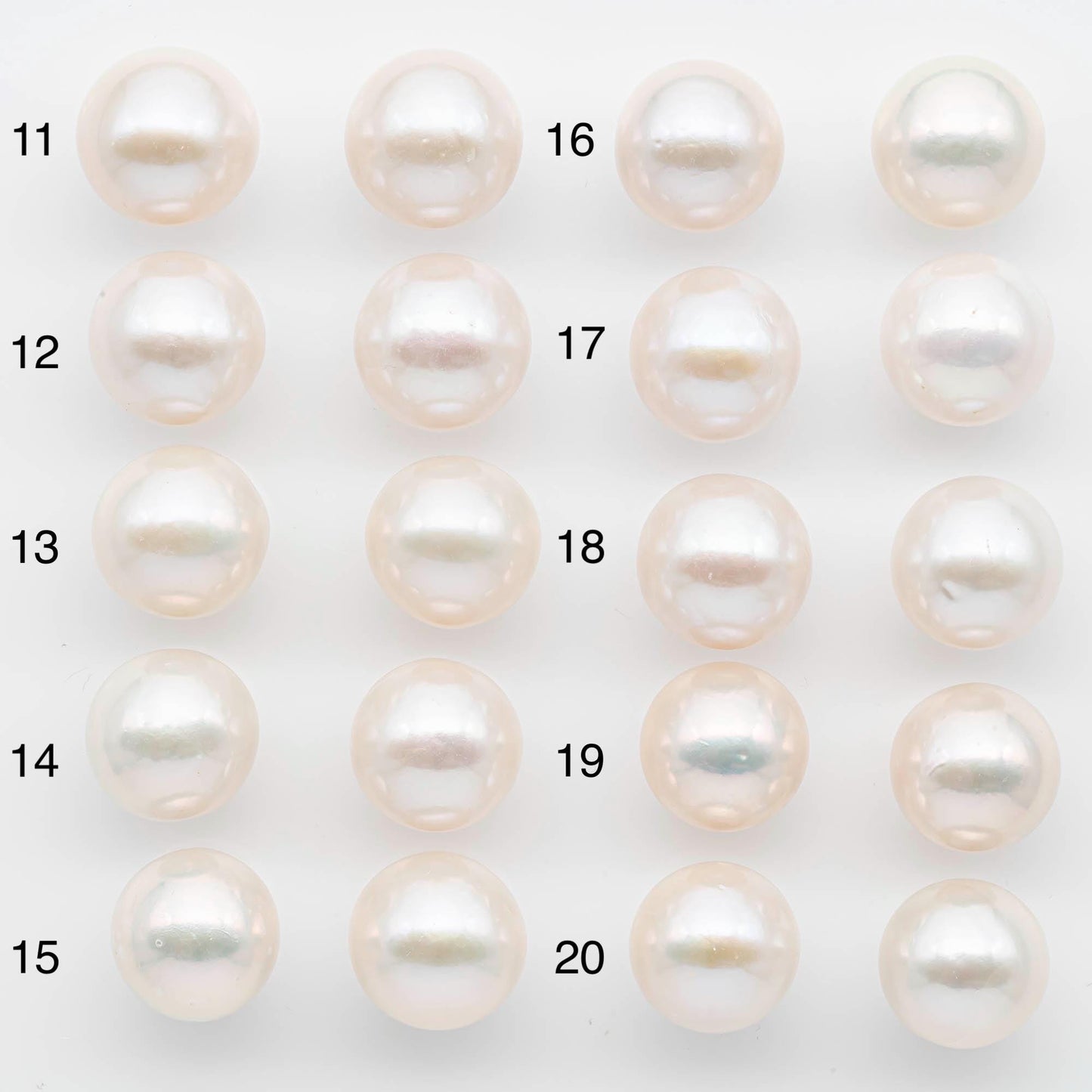 14-15mm Matching Pair Edison Pearls – White with Blemishes (Best for Stud Earrings), Undrilled, SKU #2604EP