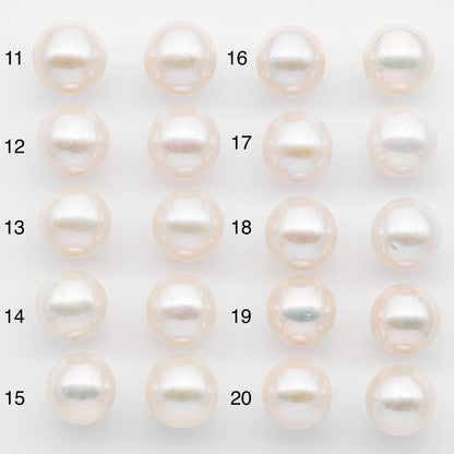 14-15mm Matching Pair Edison Pearls – White with Blemishes (Best for Stud Earrings), Undrilled, SKU #2604EP