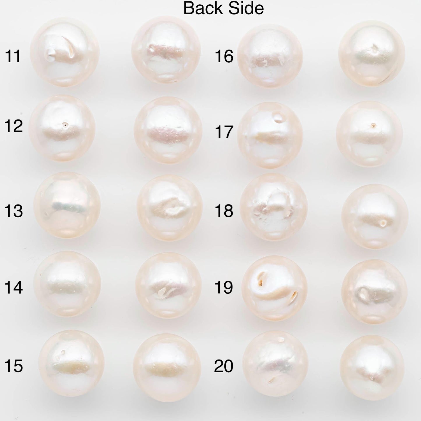 14-15mm Matching Pair Edison Pearls – White with Blemishes (Best for Stud Earrings), Undrilled, SKU #2604EP