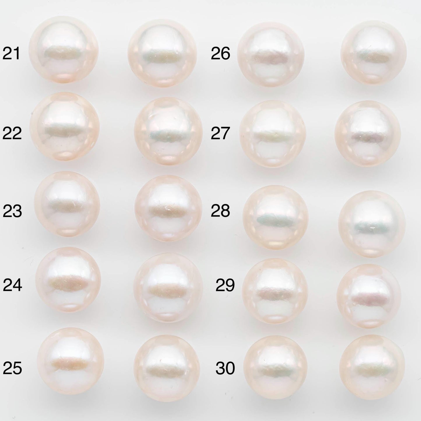 14-15mm Matching Pair Edison Pearls – White with Blemishes (Best for Stud Earrings), Undrilled, SKU #2604EP