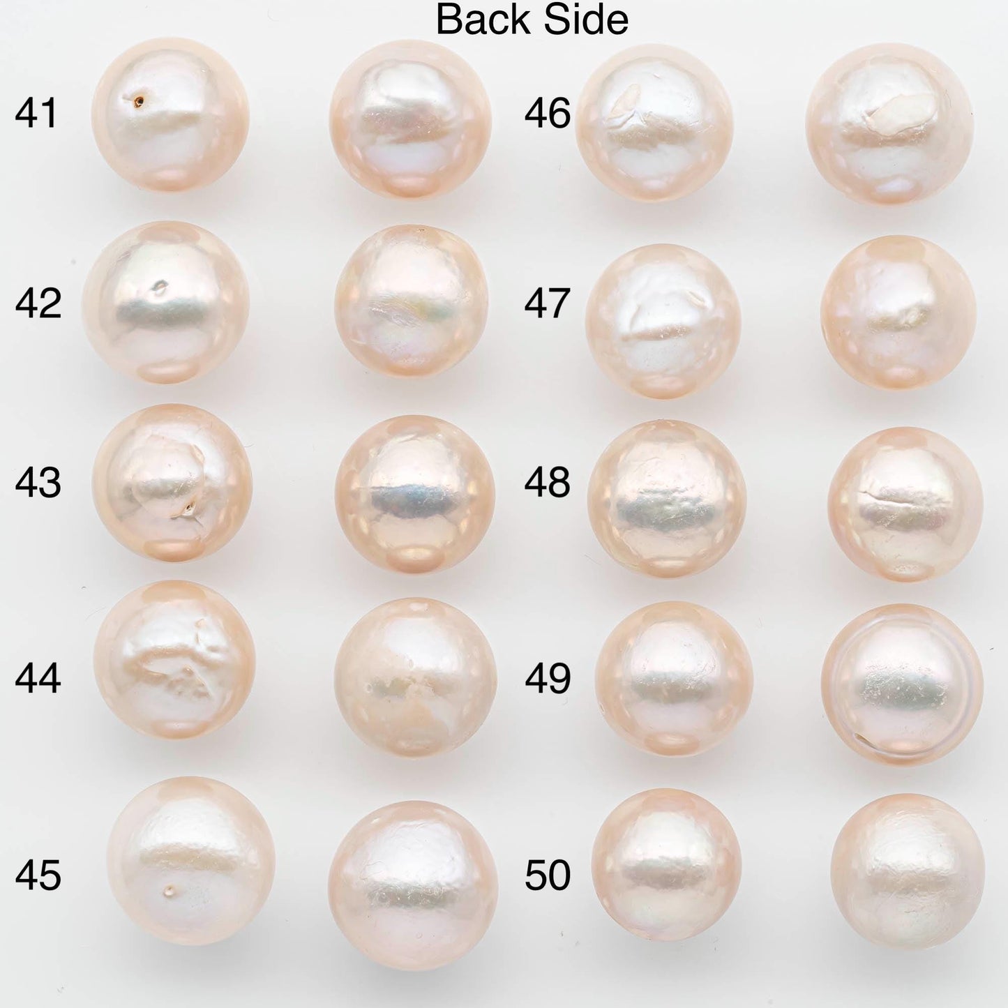 14-15mm Matching Pair Edison Pearls – White with Blemishes (Best for Stud Earrings), Undrilled, SKU #2604EP