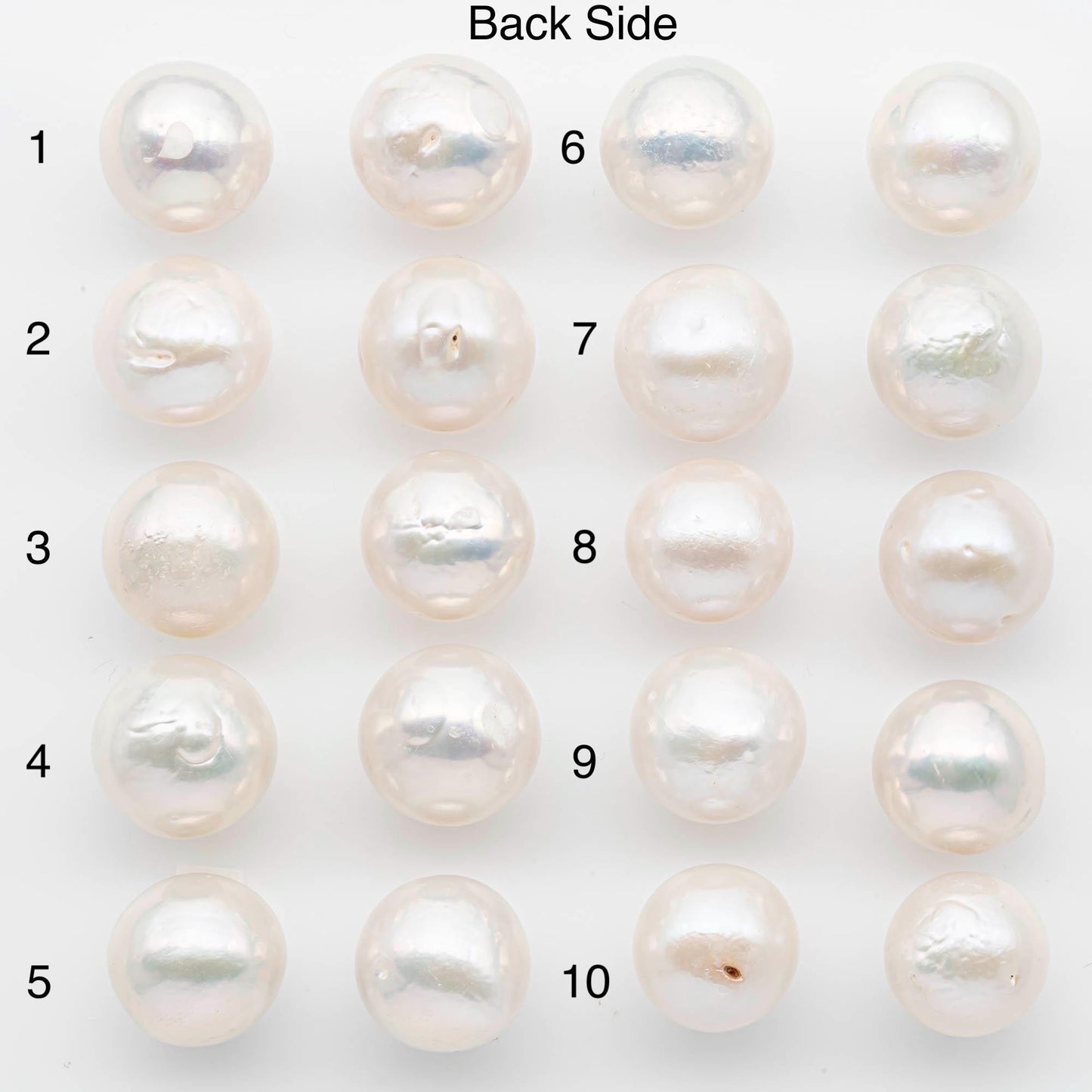 14-15mm Matching Pair Edison Pearls – White with Blemishes (Best for Stud Earrings), Undrilled, SKU #2605EP
