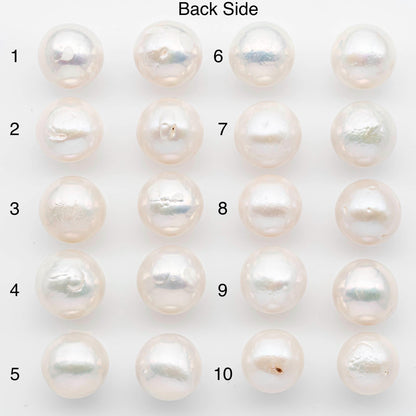14-15mm Matching Pair Edison Pearls – White with Blemishes (Best for Stud Earrings), Undrilled, SKU #2605EP