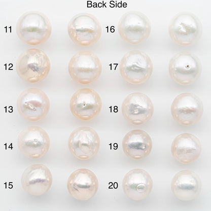 14-15mm Matching Pair Edison Pearls – White with Blemishes (Best for Stud Earrings), Undrilled, SKU #2605EP
