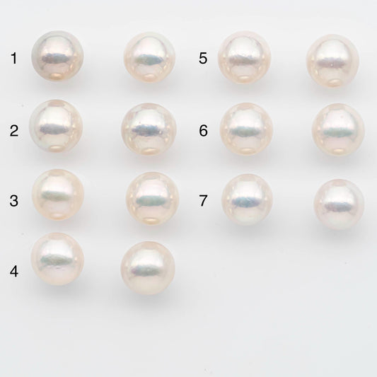 12-13mm Matching Pair Edison Pearls – White with Blemishes (Best for Stud Earrings), Undrilled, SKU #2606EP