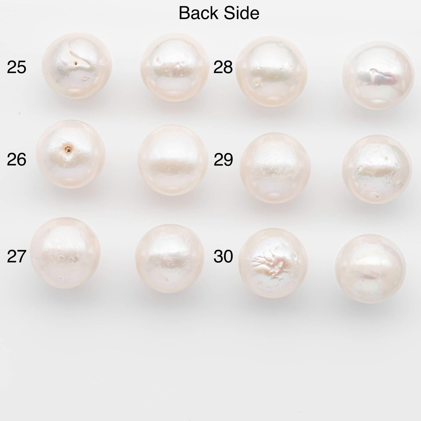 15-16mm Matching Pair Edison Pearls – White with Blemishes (Best for Stud Earrings), Undrilled, SKU #2607EP
