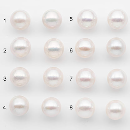 14-15mm Matching Pair Edison Pearls – White with Blemishes (Best for Stud Earrings), Undrilled, SKU #2608EP