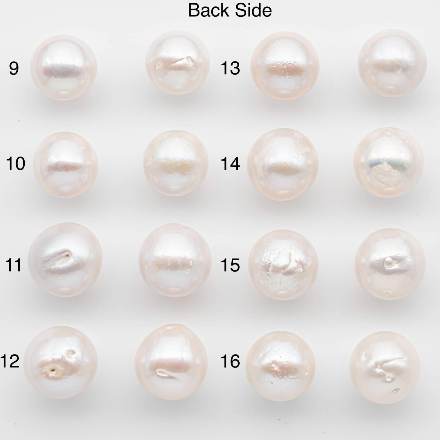 14-15mm Matching Pair Edison Pearls – White with Blemishes (Best for Stud Earrings), Undrilled, SKU #2608EP
