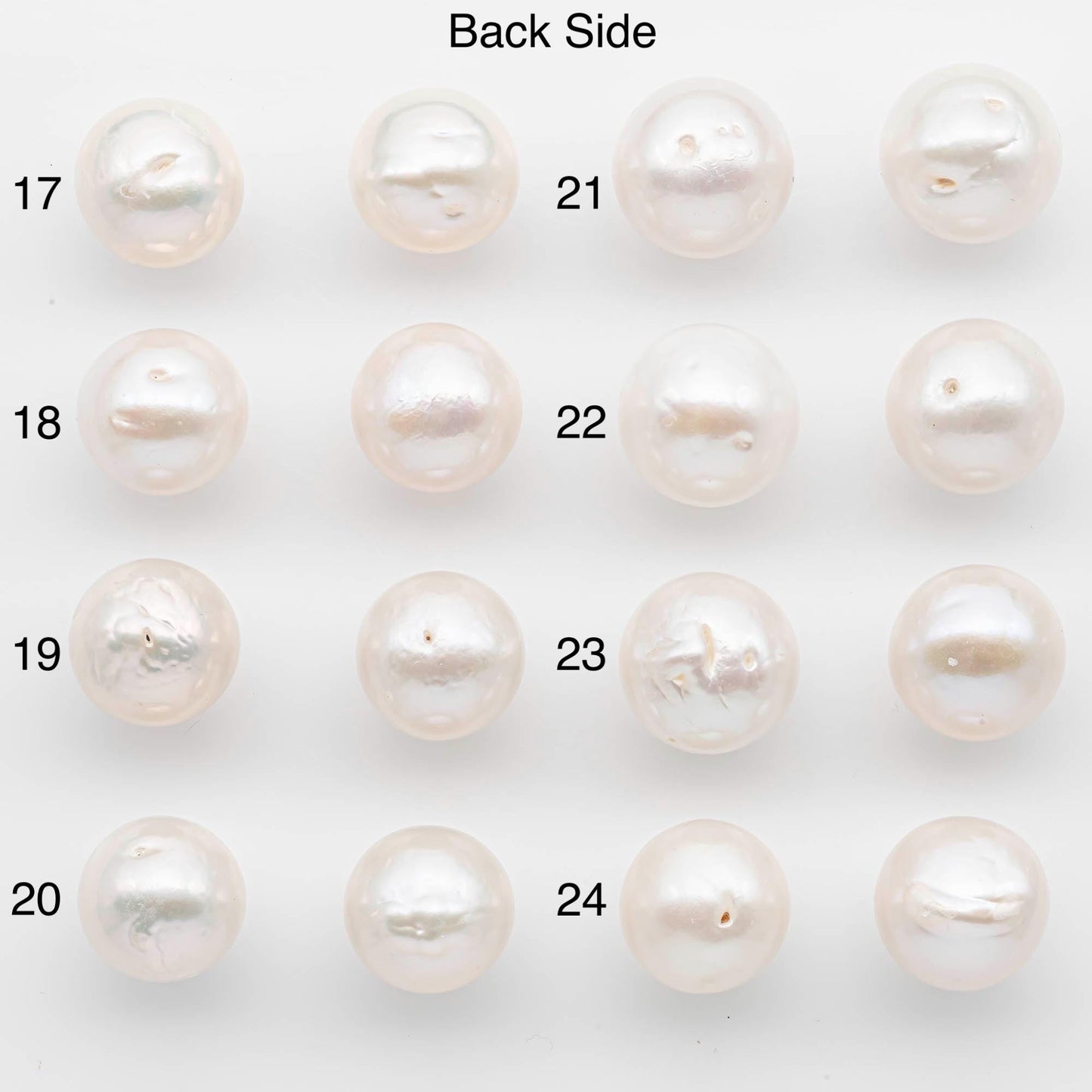 14-15mm Matching Pair Edison Pearls – White with Blemishes (Best for Stud Earrings), Undrilled, SKU #2608EP