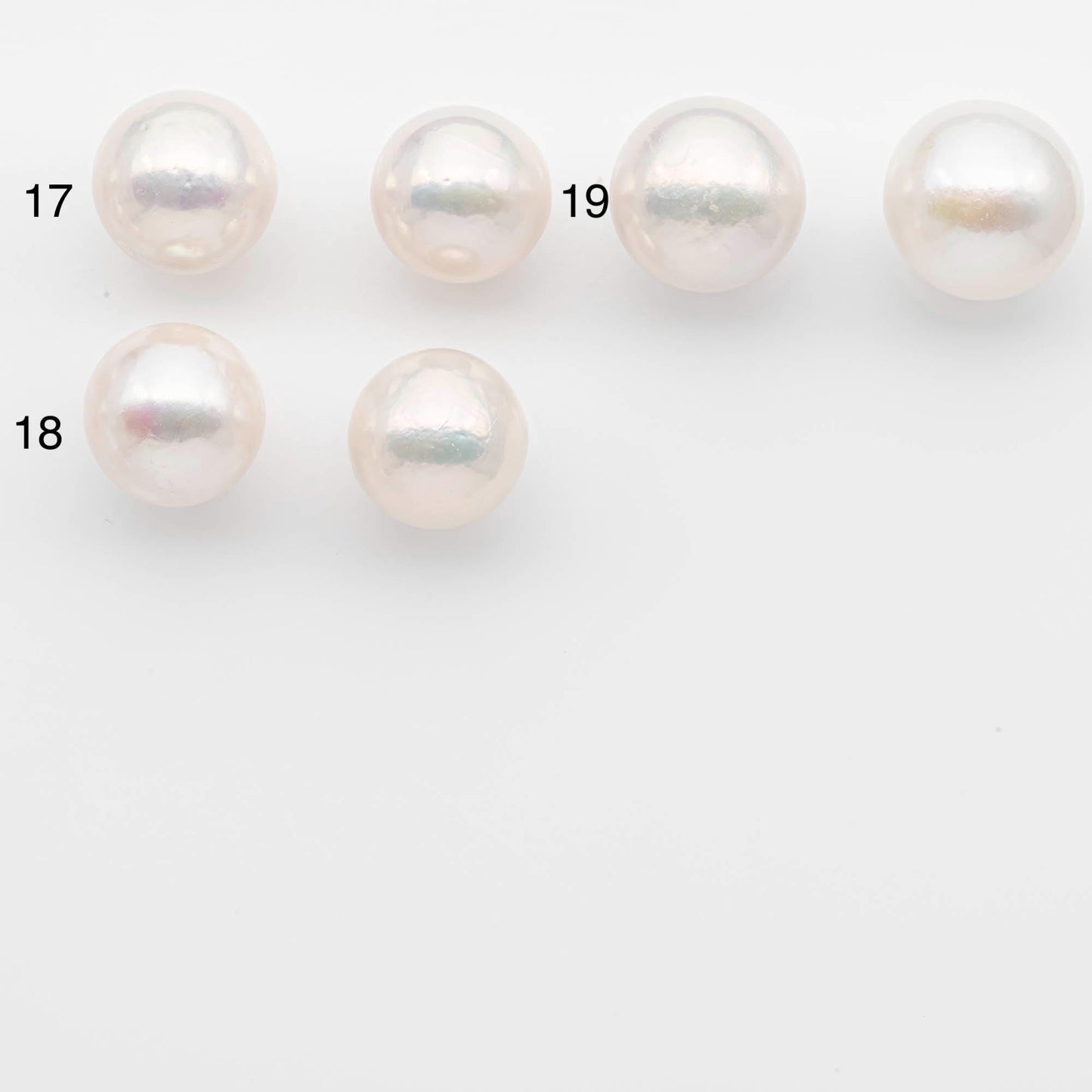 16-17mm or 15-16mm Matching Pair Edison Pearls – White with Blemishes (Best for Stud Earrings), Undrilled, SKU #2610EP