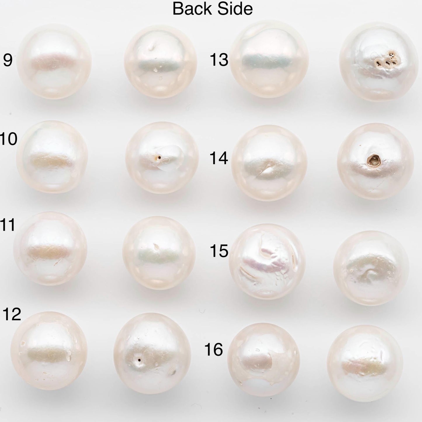 16-17mm or 15-16mm Matching Pair Edison Pearls – White with Blemishes (Best for Stud Earrings), Undrilled, SKU #2610EP
