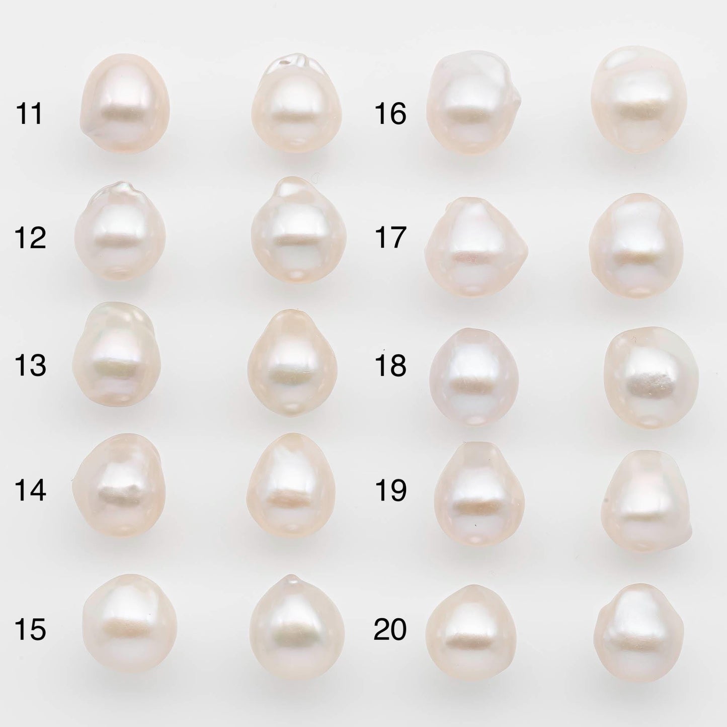 10-12mm Small Size–White Baroque Pearl Matching Pair, High Luster Freshwater Pearls for Earrings or Jewelry Making, Undrilled, SKU # 2612BA