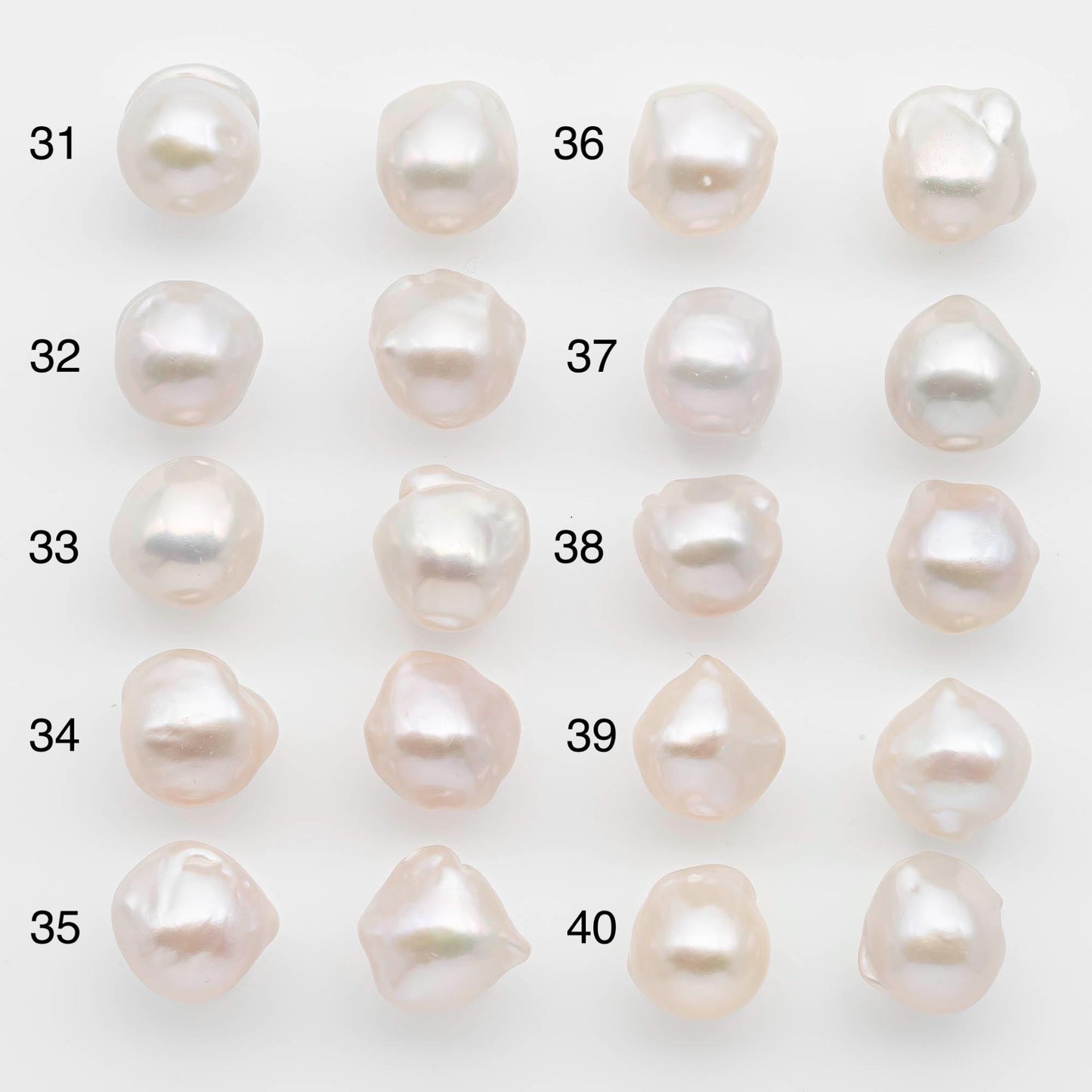10-12mm Small Size–White Baroque Pearl Matching Pair, High Luster Freshwater Pearls for Earrings or Jewelry Making, Undrilled, SKU # 2612BA