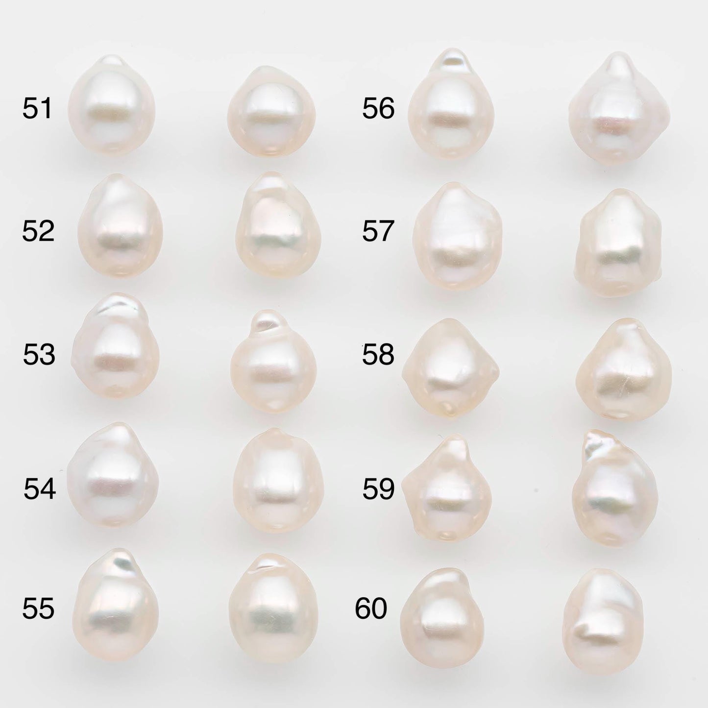 10-12mm Small Size–White Baroque Pearl Matching Pair, High Luster Freshwater Pearls for Earrings or Jewelry Making, Undrilled, SKU # 2612BA