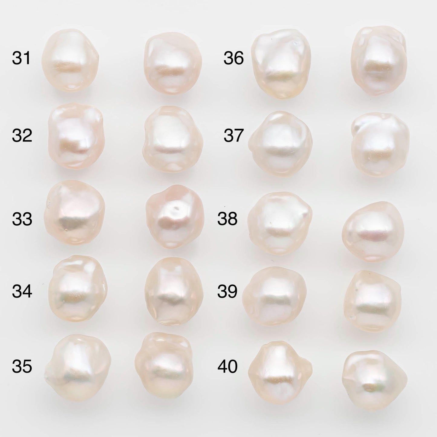 10-12mm Small Size – White Baroque Pearl Matching Pair, High Luster Freshwater Pearls for Earrings Making, No Hole Loose, SKU # 2613BA