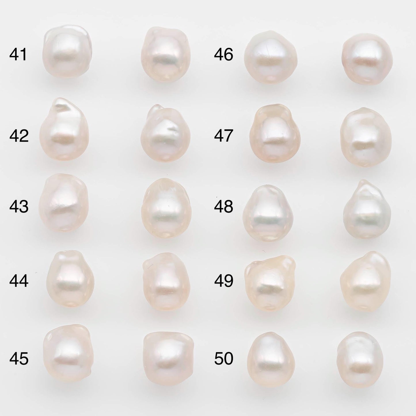 10-12mm Small Size – White Baroque Pearl Matching Pair, High Luster Freshwater Pearls for Earrings Making, No Hole Loose, SKU # 2614BA