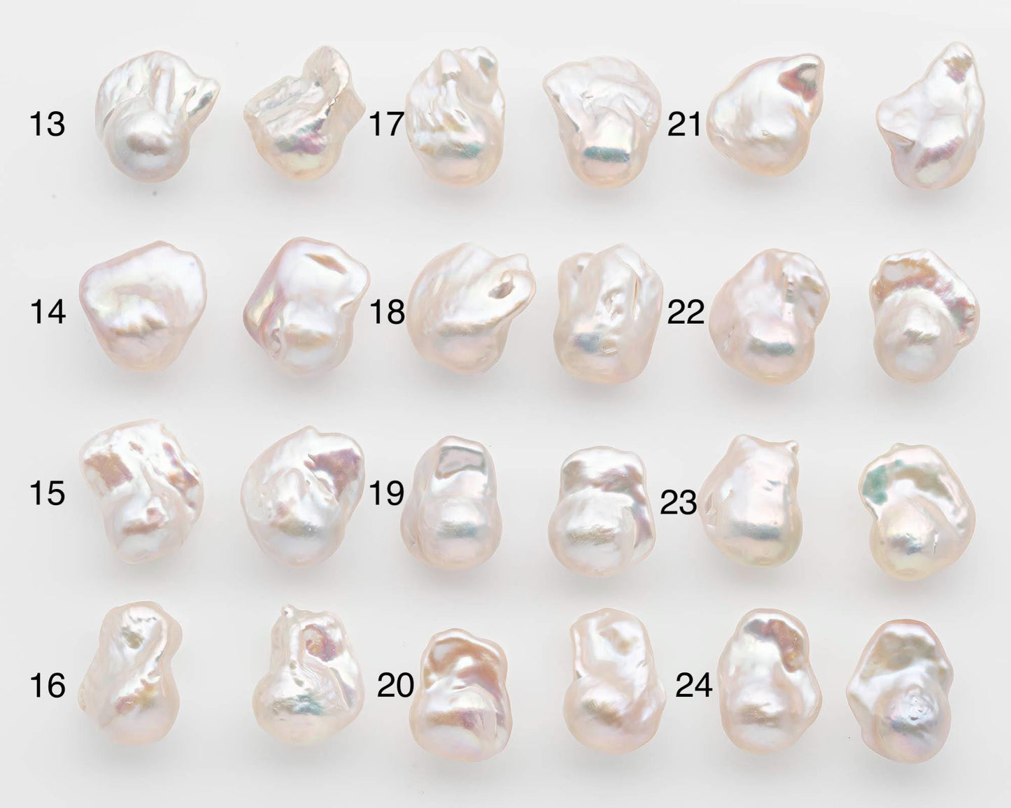 17-20mm White Baroque Pearl Matching Pair, High Luster Freshwater Pearls for Earrings or Jewelry Making, No Hole Loose, SKU # 2616BA