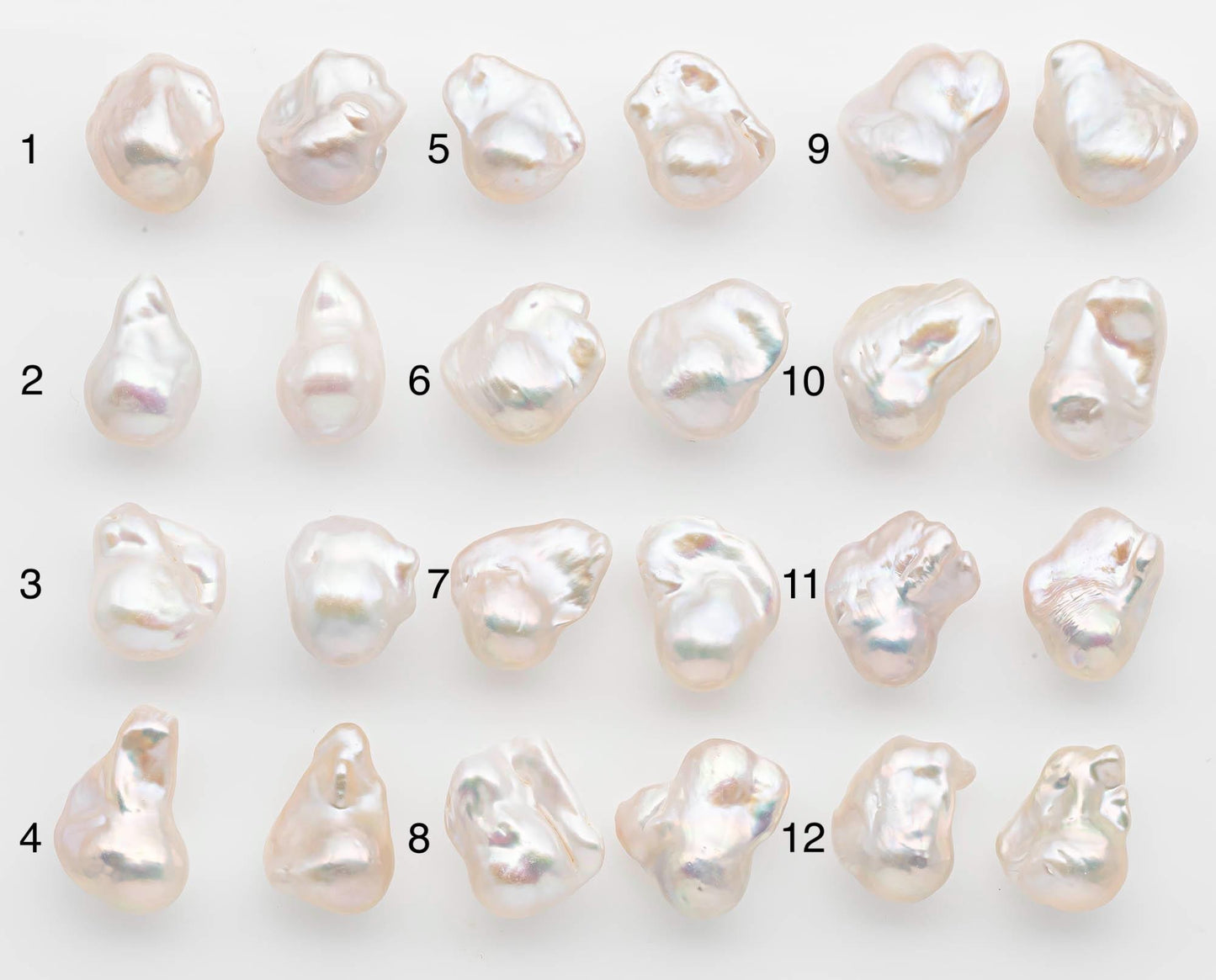 17-20mm White Baroque Pearl Matching Pair, High Luster Freshwater Pearls for Earrings or Jewelry Making, No Hole Loose, SKU # 2616BA