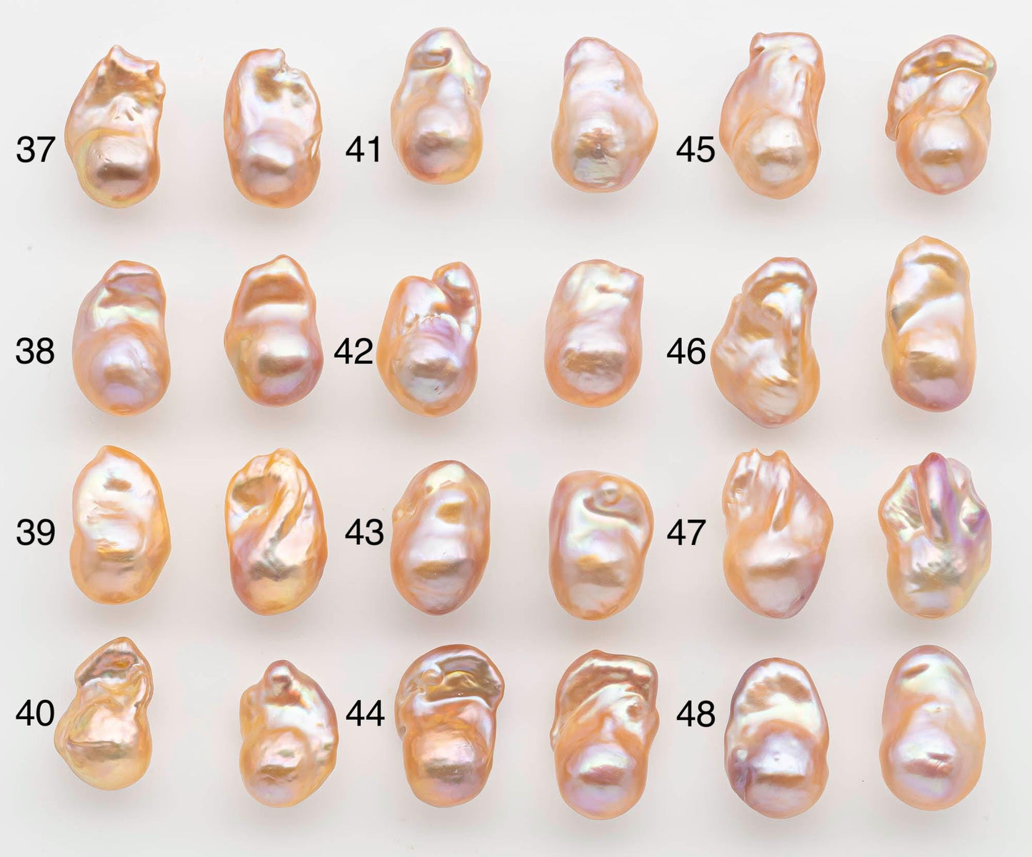 15-17mm Peach Color Baroque Pearl Matching Pair, High Luster Freshwater Pearls for Earrings or Jewelry Making, No Hole Loose, SKU # 2617BA