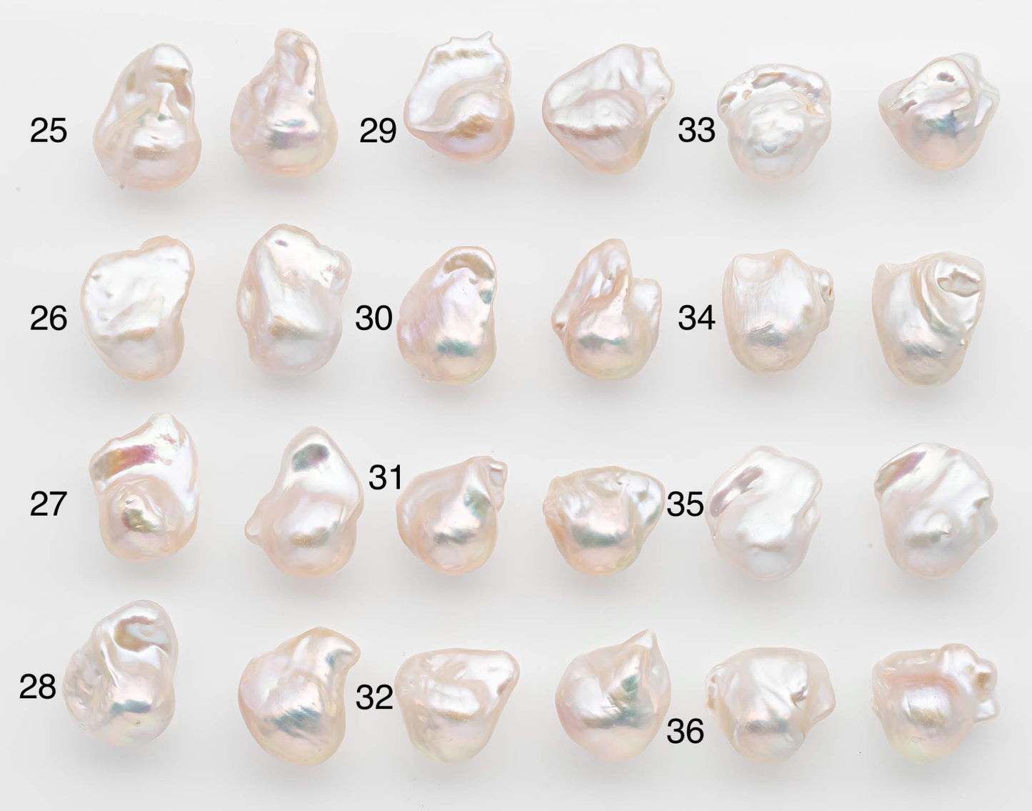 17-20mm White Baroque Pearl Matching Pair, High Luster Freshwater Pearls for Earrings or Jewelry Making, No Hole Loose, SKU # 2616BA