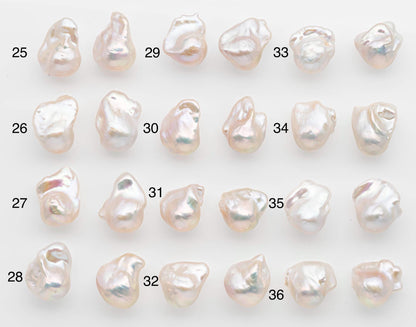 17-20mm White Baroque Pearl Matching Pair, High Luster Freshwater Pearls for Earrings or Jewelry Making, No Hole Loose, SKU # 2616BA