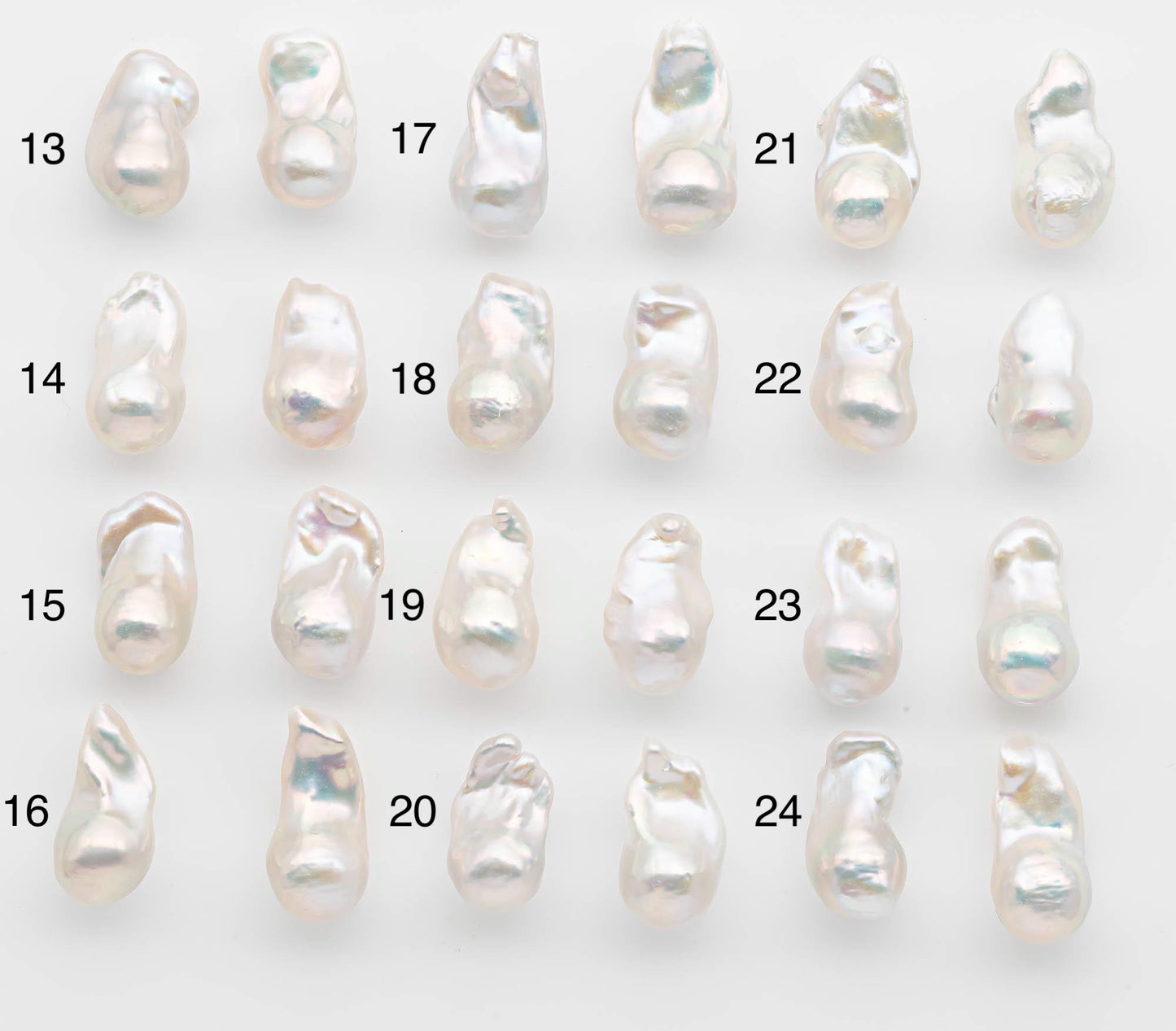 15-17mm White Baroque Pearl Matching Pair, High Luster Freshwater Pearls for Earrings or Jewelry Making, No Hole Loose, SKU # 2620BA
