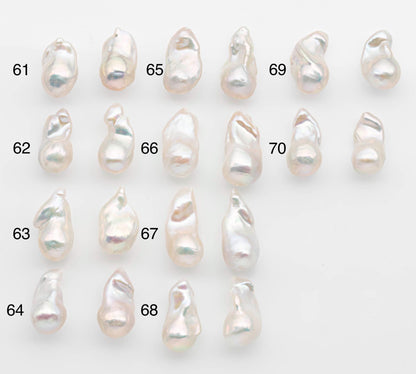 15-17mm White Baroque Pearl Matching Pair, High Luster Freshwater Pearls for Earrings or Jewelry Making, No Hole Loose, SKU # 2620BA