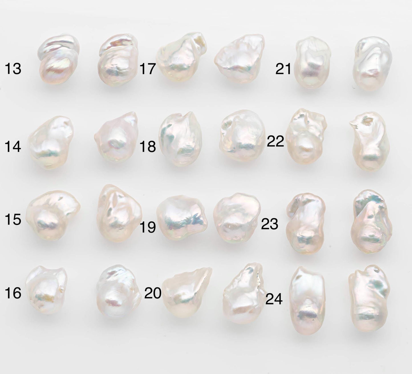 15-17mm White Baroque Pearl Matching Pair, High Luster Freshwater Pearls for Earrings or Jewelry Making, No Hole Loose, SKU # 2621BA
