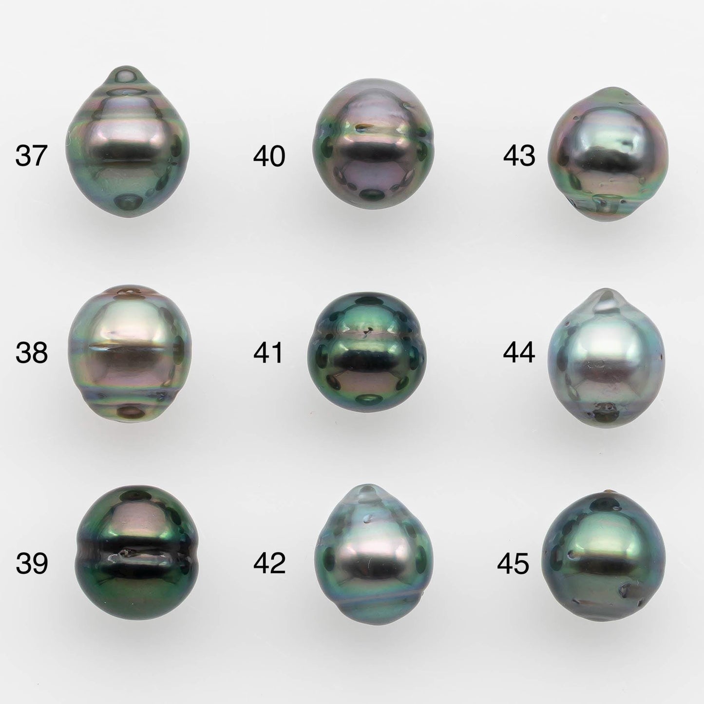 8-9mm Natural Color Tahitian Pearl Drop Shape Loose Single Piece Undrilled in High Luster and Minor Blemishes, SKU # 2622TH