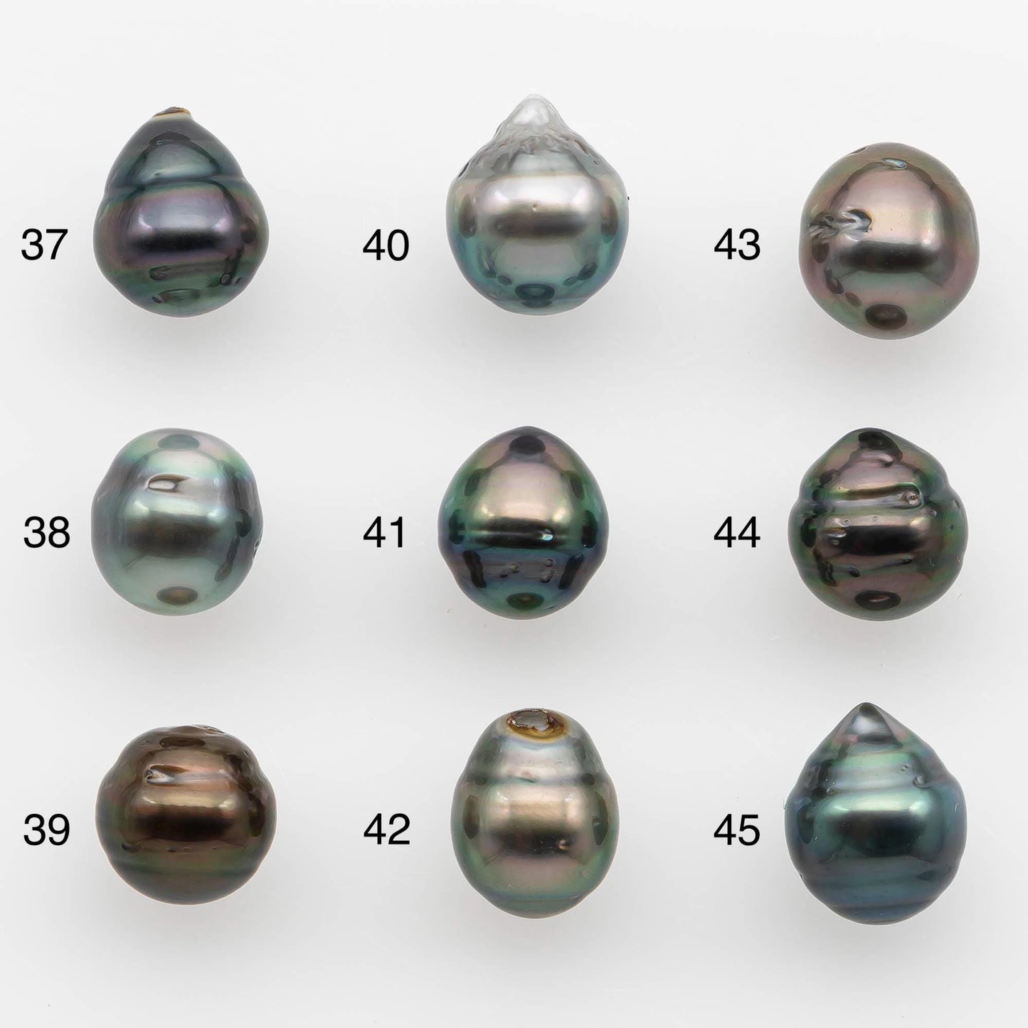 8-9mm Natural Color Tahitian Pearl Drop Shape Loose Single Piece Undrilled in High Luster and Minor Blemishes, SKU #2623TH