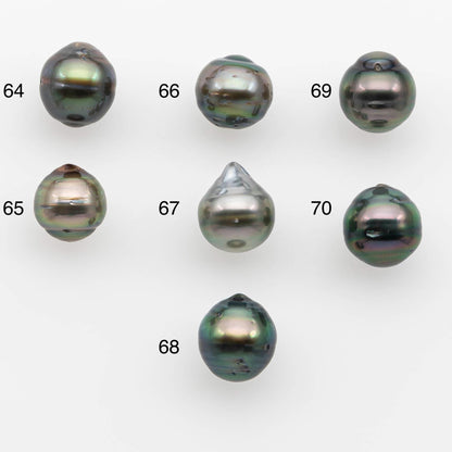 8-9mm Natural Color Tahitian Pearl Drop Shape Loose Single Piece Undrilled in High Luster and Minor Blemishes, SKU #2623TH