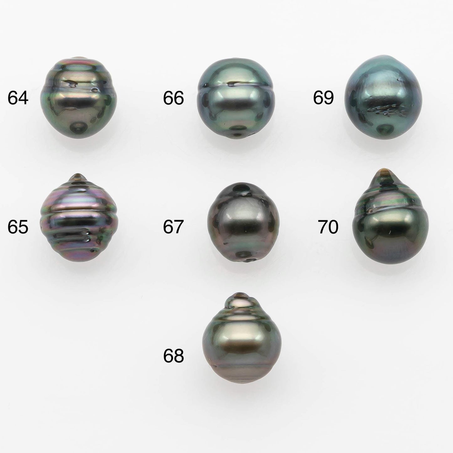 8-9mm Natural Color Tahitian Pearl Drop Shape Loose Single Piece Undrilled in High Luster and Minor Blemishes, SKU # 2624TH