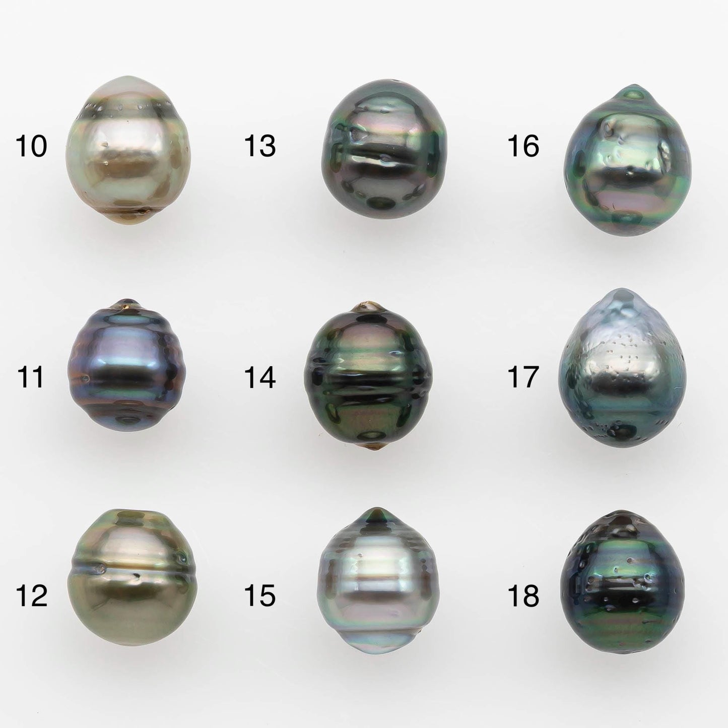8-9mm Natural Color Tahitian Pearl Drop Shape Loose Single Piece Undrilled in High Luster and Minor Blemishes, SKU # 2625TH