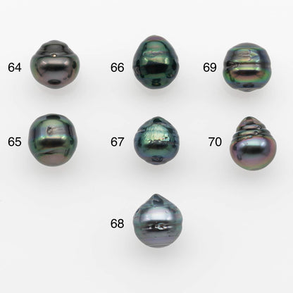 8-9mm Natural Color Tahitian Pearl Drop Shape Loose Single Piece Undrilled in High Luster and Minor Blemishes, SKU # 2625TH