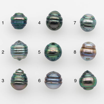 8-9mm Natural Color Tahitian Pearl Drop Shape Loose Single Piece Undrilled in High Luster and Minor Blemishes, SKU # 2626TH