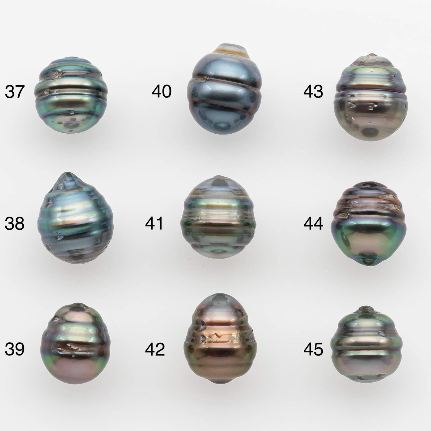 8-9mm Natural Color Tahitian Pearl Drop Shape Loose Single Piece Undrilled in High Luster and Minor Blemishes, SKU # 2626TH