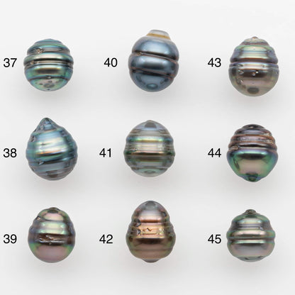 8-9mm Natural Color Tahitian Pearl Drop Shape Loose Single Piece Undrilled in High Luster and Minor Blemishes, SKU # 2626TH