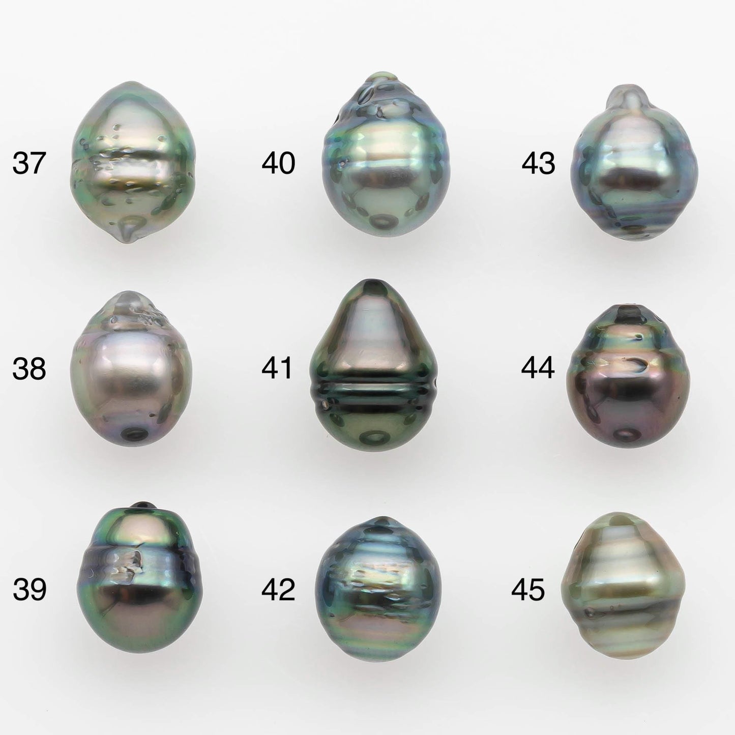 8-9mm Natural Color Tahitian Pearl Drop Shape Loose Single Piece Undrilled in High Luster and Minor Blemishes, SKU # 2628TH