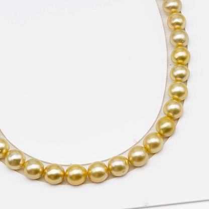 10-11mm 42 Pcs Gold South Sea Pearl,  Near Round with High Luster and Minor Blemishes for Jewelry Making, SKU # 2630GS