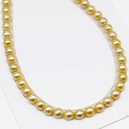 10-11mm 42 Pcs Gold South Sea Pearl,  Near Round with High Luster and Minor Blemishes for Jewelry Making, SKU # 2630GS