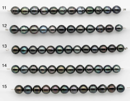 8-9mm Tahitian Pearl in Short Strand with All Natural Color with High Luster for Jewelry Making, SKU# 2658TH