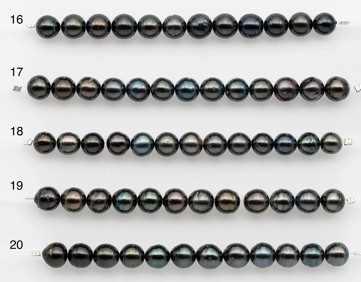 8-9mm Tahitian Pearl in Short Strand with All Natural Color with High Luster for Jewelry Making, SKU# 2658TH