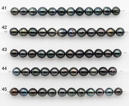 8-9mm Tahitian Pearl in Short Strand with All Natural Color with High Luster for Jewelry Making, SKU# 2658TH