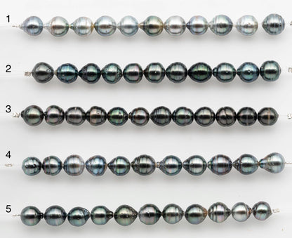 8-9mm Tahitian Pearl in Short Strand with All Natural Color with High Luster for Jewelry Making, SKU# 2659TH
