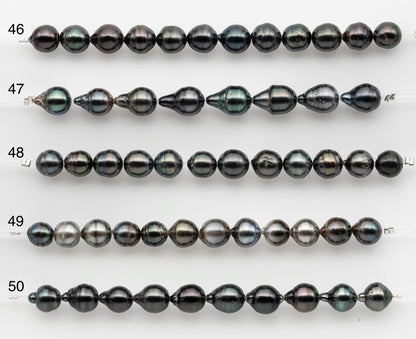 8-9mm Tahitian Pearl in Short Strand with All Natural Color with High Luster for Jewelry Making, SKU# 2659TH